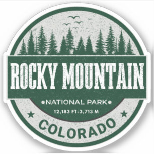 Sticker Retro Parc national de Rocky Mountain Colorado ran