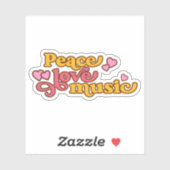 Sticker Retro Peace Love (Feuille)