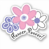 Sticker Rétro Pervenche Lavande Fleur Rose Flower Power (Devant)