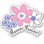 Sticker Rétro Pervenche Lavande Rose Fleur Power (Devant)