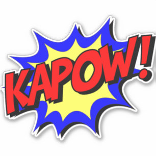 Sticker Retro Pop Art Vibes : KAPOW! Effet Texte comique