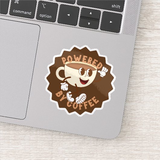 Sticker Rétro Propulsé par le Café (Détail)