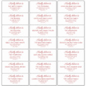 Sticker Retro Red & White Wedding Guest Address Labels (Devant)
