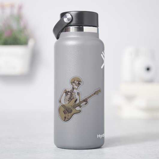 Sticker Retro Rock Skeleton Guitar Graphic (HydroFlask)