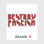 Sticker Retro Rocker - Détruire le fascisme (Feuille)