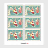 Sticker Retro Santa Wonderland Holiday Card (Feuille)