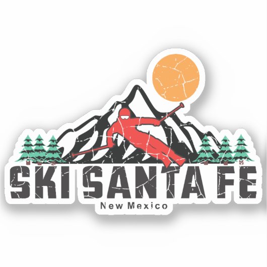 Sticker Retro Ski Père Noël Fe (Recto)