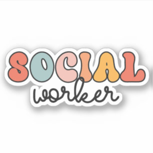 Sticker Rétro Social Worker