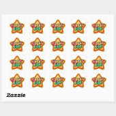 Sticker Retro Star-Formé Grande Réussite De Travai (Feuille)