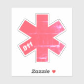 Sticker Retro Star of Life EMS 911 (Feuille)