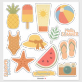 Sticker Retro Summer  (Feuille)