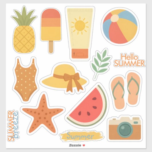 Sticker Retro Summer (Feuille)