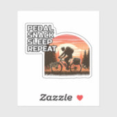 Sticker Retro Sunset Bikepacking Adventure Forest Trail (Feuille)