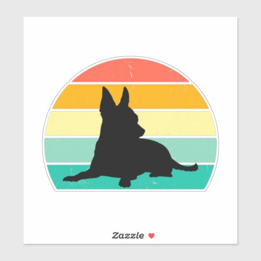 Sticker Retro Sunset Chihuahua (Feuille)