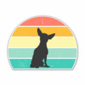 Sticker Retro Sunset Chihuahua (Devant)
