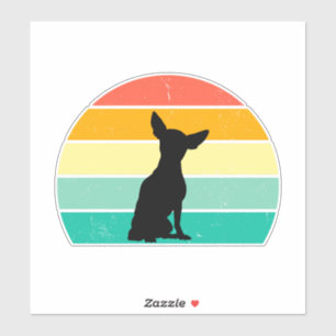 Sticker Retro Sunset Chihuahua