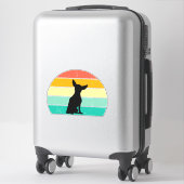 Sticker Retro Sunset Chihuahua (Sur valise)