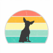 Sticker Retro Sunset Chihuahua (Devant)