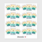 Sticker Retro Sunset Photo Fête des Mères Meilleur Chat Ma (Feuille)