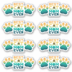 Sticker Retro Sunset Photo Fête des Mères Meilleur Chat Ma