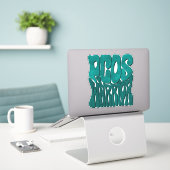 Sticker Rétro Super PCOS WARRIOR Turquoise sensibilisation (Ordinateur portable sur le bureau)