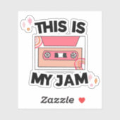 Sticker Retro sur bande mixte de Music Lover (Feuille)