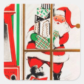sticker Retro vintage Christmas Holiday Père Noël (Devant)