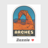 Sticker Retro Vintage Travel Arches National Park Utah (Feuille)