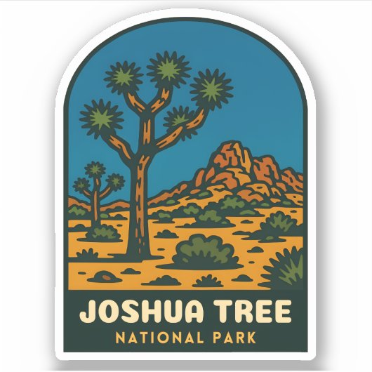 Sticker Retro Vintage Travel Joshua Tree National Park (Devant)
