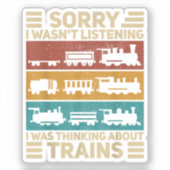 Sticker Rétro Wagon Train Lover Modèle ferroviaire Conduct (Recto)