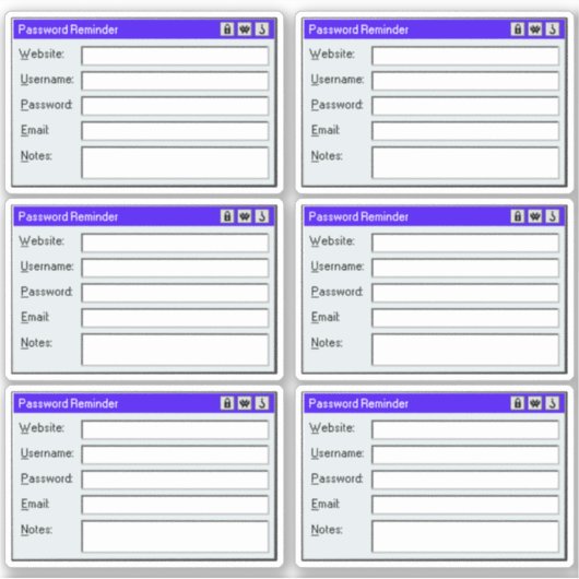 Sticker Retro Web Page Username Log Password Tracker  (Devant)