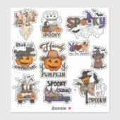 Sticker Retro Western Halloween (Feuille)