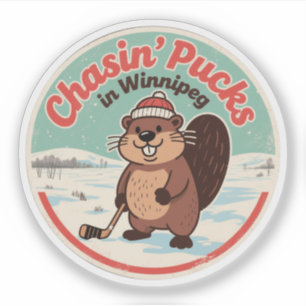 Sticker Retro Winnipeg Beaver Hockey