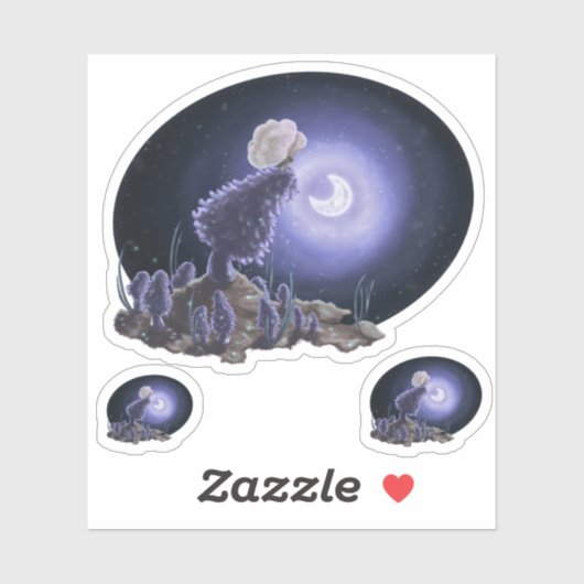 Sticker Réunion au clair de lune (Feuille)