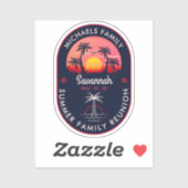 Sticker Réunion en famille Summer Sunset Beach Palmier (Feuille)