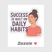 Sticker Réussite habitudes quotidiennes motivation de l'en (Feuille)