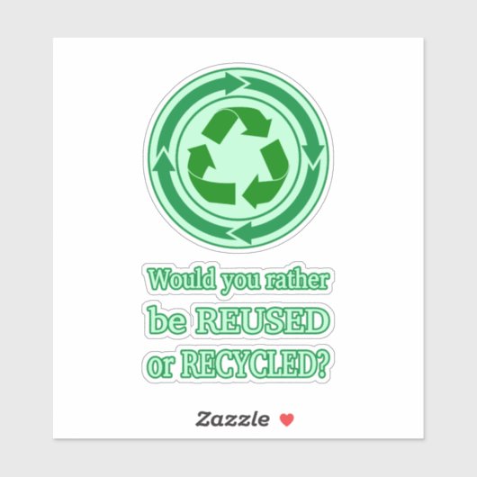 Sticker Réutiliser et recycler (Feuille)