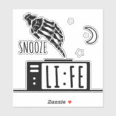 Sticker Réveil drôle de la vie de Snooze (Feuille)