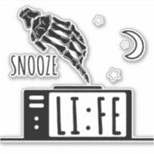 Sticker Réveil drôle de la vie de Snooze (Devant)