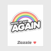 Sticker Réveillé encore gay (Feuille)
