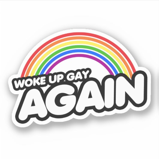 Sticker Réveillé encore gay (Devant)