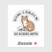 Sticker Revenge Est Sous Moi Chat Vinyl (Feuille)