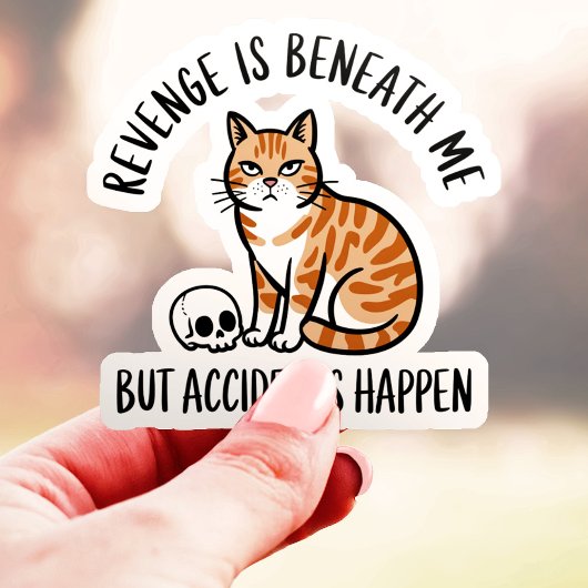 Sticker Revenge Est Sous Moi Chat Vinyl