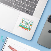Sticker Revenir dimanche Funny Sarcasme (Ordinateur portable avec iPhone)