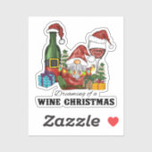 Sticker Rêver d'un Noël de vin (Feuille)