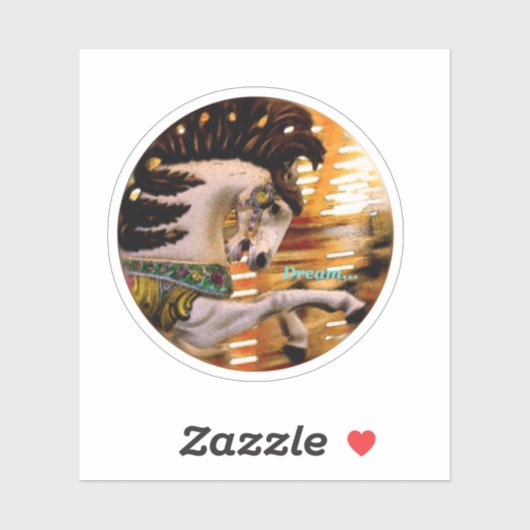 Sticker Rêver Joyeux Parcourir Cheval (Feuille)