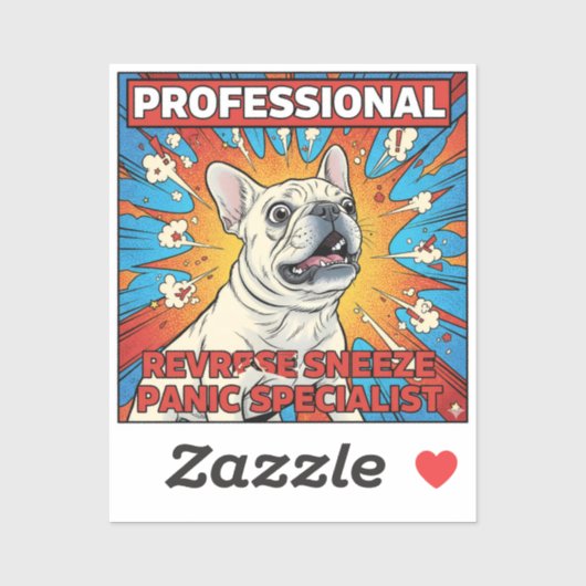 Sticker Reverse Sneeze Panic Frenchie Funny Dog Mom Gift (Feuille)