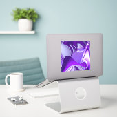 Sticker Rêves arc-en-ciel à fleurs violettes (Ordinateur portable sur le bureau)