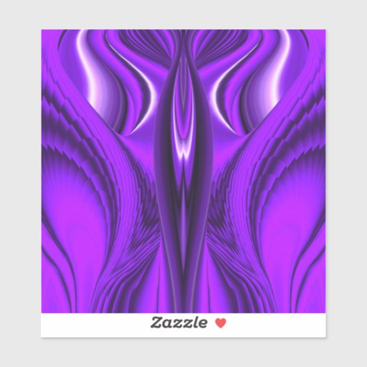 Sticker Rêves arc-en-ciel à fleurs violettes, ailes anges (Feuille)