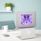 Sticker Rêves d'arc-en-ciel de fleur violette (Ordinateur portable sur le bureau)